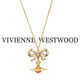 VVIENNE WESTLOCK【英國代購】西太后正品土星項鏈Octavie鑲鉆蝴蝶結吊墜鎖骨鏈女金色