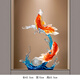 PHTY入戶(hù)門(mén)玄關(guān)擺件風(fēng)生水起高端大氣輕奢高檔客廳進(jìn)入豎高裝飾品高級 雙魚(yú)戲水[大號紅色錦鯉]