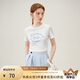 范思藍(lán)恩美式復(fù)古甜美蝴蝶結(jié)印花短袖T恤2024夏新款百搭上衣12976 白色 L