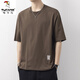 啄木鳥(niǎo)（TUCANO）短袖男款夏季寬松簡(jiǎn)約落肩重磅棉t恤男生潮流百搭休閑半袖上衣男 20736-9322咖啡色 M (建議110-130斤)