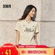 森馬（Semir）短袖T恤女短款印花潮酷辣妹2025夏季復古風蠟染衣服107425100002