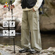 稻草人（MEXICAN）休閑褲男潮流戶(hù)外運動(dòng)男褲時(shí)尚可拆卸兩穿闊腿登山長(cháng)褲 灰綠 XL