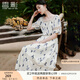 香影度假風(fēng)碎花方領(lǐng)連衣裙女2025夏季新款鏤空泡泡袖波西米亞裙子 鷺白 S 155/80A/85-95斤