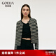 歌莉婭黑白條紋開衫女早秋新款高級感氣質(zhì)短款外套1C9C6J030 14S黑白間條 XS