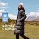 森馬（Semir）90%鴨絨羽絨服女長(cháng)款寬松顯瘦冬季輕暖連帽外套防水109725113001