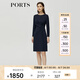 PORTS寶姿秋冬新品女裝優(yōu)雅長袖中長連衣裙ALM9N011NWQ08 丈青-2 XS (2)