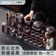 驕鹿景德鎮(zhèn)紫砂壺中式功夫茶具套裝陶瓷泡茶壺茶杯子浮雕龍紋整套 紫砂【鵬程萬里-14頭】