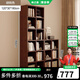 林之語全實(shí)木矮格子柜家用組合收納儲(chǔ)物柜八格小型書架置物架落地書柜 【全實(shí)木-組合】胡桃18格120x180