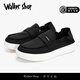 Walker Shop品牌帆布鞋男2025夏季新款透氣老北京布鞋男士輕薄一腳蹬休閑鞋 高檔黑色 【品牌男鞋 禮盒包裝】 40
