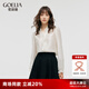 歌莉婭（GOELIA）襯衫女裝荷葉邊V領(lǐng)氣質(zhì)通勤襯衣西裝內(nèi)搭長袖上衣1C8R3E550 07W米色 S
