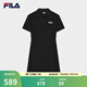 FILA 斐樂(lè )官方女子針織連衣裙夏新款時(shí)尚修身POLO領(lǐng)短袖裙子 正黑色-BK XL 175/92A