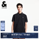 杰克·瓊斯（JACK&JONES）夏季翻領(lǐng)時尚潮流領(lǐng)口條紋拼色刺繡圖案款POLO衫男裝225206027 E40黑色 常規(guī) XL