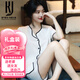 新品法國KJ睡衣女短袖短褲套裝性感翻領(lǐng)開(kāi)衫睡衣網(wǎng)紅氣質(zhì)ins風(fēng)大碼居家服可外穿 白色（短袖+短褲） M（建議80-105斤）