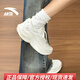 安踏女鞋運動鞋夏秋季網(wǎng)面透氣薄款緩震專業(yè)跑步鞋子2025新款增高白鞋 【葉子5】象牙白-11 38