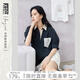 對白×馮瑋藝術(shù)家聯(lián)名撞色翻領(lǐng)短袖襯衫女2025夏新款小眾寬松上衣 深藏青 L