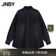 江南布衣（JNBY）春秋季女裝襯衫棉質(zhì)純色翻領(lǐng)牛仔寬松百搭休閑通勤 998/牛仔深灰 M