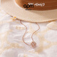 APM Monaco多圈白色閃鋯吊墜可調(diào)節(jié)項鏈女簡約氣質(zhì)頸鏈飾品生日禮物
