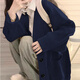 MEOD日系復(fù)古慵懶風(fēng)毛衣女外套女秋冬新款感學(xué)院風(fēng)針織開衫外套厚 藏藍(lán)色 藏藍(lán)色 S