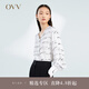 OVV重磅真絲 2023春夏新款女裝20MM彈力喬其緞印花長袖襯衫 米白花紋05 XS