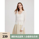 ELLE法式簡約輕薄V領(lǐng)針織開衫女2025夏新款優(yōu)雅修身氣質(zhì)時(shí)尚上衣 白色 S