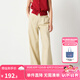 ELLE KIDS童裝 寬松竹節(jié)牛仔褲女童春季新款休閑闊腿垂感百搭褲子 黃色 160 （S）