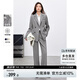 尚都比拉抗皺職業(yè)西裝套裝女春秋正裝小西服外套闊腿褲兩件套 霜灰 M 
