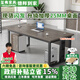 璽弗職員辦工桌簡(jiǎn)約現代辦公座椅組合辦公室工位鋼架電腦桌辦公家具 單桌（橡木色+黑架） 160*60【升級25厚桌面】