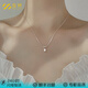互銀水滴純銀項(xiàng)鏈女高級(jí)感吊墜輕奢鎖骨鏈七夕情人節(jié)禮物送老婆女友 銀白色 專柜禮盒+檢測(cè)證書+代寫賀卡