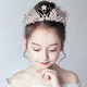 Yinbeler玫瑰金天鵝皇冠巴洛克兒童頭飾公主女童王冠發(fā)飾女孩生日發(fā)箍配飾 玫瑰金