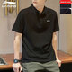 李寧（LI-NING）POLO衫男夏季新款短袖T恤休閑翻領(lǐng)上衣速干體恤大碼運動半袖 黑色POLO速干新款A(yù)新老貨號 S /165