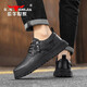 公牛世家男鞋秋冬新款時(shí)尚拉鏈款休閑皮鞋厚底百搭耐磨工裝鞋子男