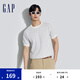 Gap男裝夏季滿印老花logo圓領(lǐng)短袖質(zhì)感時髦針織衫891719 灰白色 175/96A(L)亞洲尺碼