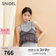SNIDEL秋冬甜美薄紗吊帶無袖針織連衣裙兩件套SWNO244115 灰色 均碼 （F）