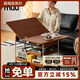 MUU實木茶幾家用客廳小推車中古風小戶型可移動折疊茶幾沙發(fā)邊幾 繆斯折疊茶幾