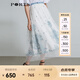 PORTS寶姿 春夏新品中長(zhǎng)款半身裙SL8S026KLQ007 天際白混色 M (6)