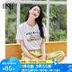 歐莎清新油畫(huà)印花短袖T恤女2025夏季新款百搭通勤涼感圓領(lǐng)上衣 白色 XL