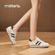 妙麗（Millies）品牌輕奢阿甘鞋防滑德訓鞋2025新款運動休閑女鞋透氣學院風鞋子 白蘭 38