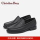 克雷斯丹尼（Chrisdien Deny）男鞋商務(wù)休閑皮鞋樂(lè)福豆豆鞋一腳蹬中年父親鞋七夕情人節(jié)禮物