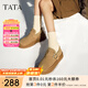 他她（TATA）熱可可冬加絨勃肯鞋女鞋厚底保暖毛毛鞋雪地靴新WDX27DM4 黃棕（仿毛里） 38