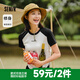 森馬（Semir）短袖t恤女寬松涼感上衣夏裝可愛刺繡印花圓領(lǐng)百搭正肩修身套頭衫 N款-白黑色調(diào)00319 M /160/84A