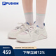 FILAFUSION 斐樂(lè)潮牌女鞋【章昊同款】帆布鞋2025新款女運(yùn)動(dòng)鞋滑板鞋 奶白/寂靜粉-GH 37.5