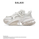 莎萊茜（SALAXI）2025秋冬新品時(shí)尚老爹鞋網(wǎng)面情侶運動(dòng)休閑鞋厚底增高鞋男女士同款 白色 37 【女款】