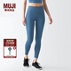 無(wú)印良品（MUJI） Walker 女式 易干 收腿褲 BIH02A3S 打底褲 藍(lán)色 XL