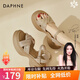 達(dá)芙妮（DAPHNE）涼鞋女外穿2024夏季新款仙女風(fēng)露趾百搭厚底女鞋一字帶軟底沙灘鞋 杏色 跟高5.5cm 38 (240mm) 標(biāo)準(zhǔn)碼