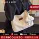 CharisKitty包包女款2025年帆布包女水桶包通勤單肩包托特包七夕情人節(jié)禮物 米白色