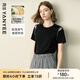 顏域黑色短袖T恤女2025夏季新款高級(jí)感天絲顯瘦氣質(zhì)露肩氣質(zhì)上衣 黑色 L