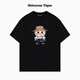OSTRAVAR TIGER專(zhuān)柜新款 鬼冢家虎潮牌2025 夏手繪圖案慵懶風(fēng)寬松純棉短袖女t恤 經(jīng)典黑 L 120-140斤