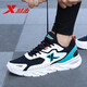 特步（XTEP）男鞋冬季跑步鞋透氣2025新款網(wǎng)面休閑老爹鞋子男士軟底旅游運動(dòng)鞋 黑/新白色/星海藍 42
