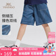 英氏（YEEHOO）男童短褲兒童牛仔褲中大童裝五分褲百搭休閑褲子夏裝 藍(lán)色 150