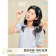 紫涵（ZIHAN）紫涵花朵泡泡袖連衣裙女2025年春夏季新款甜美減齡寬松a字娃娃裙 氧氣藍(lán) M